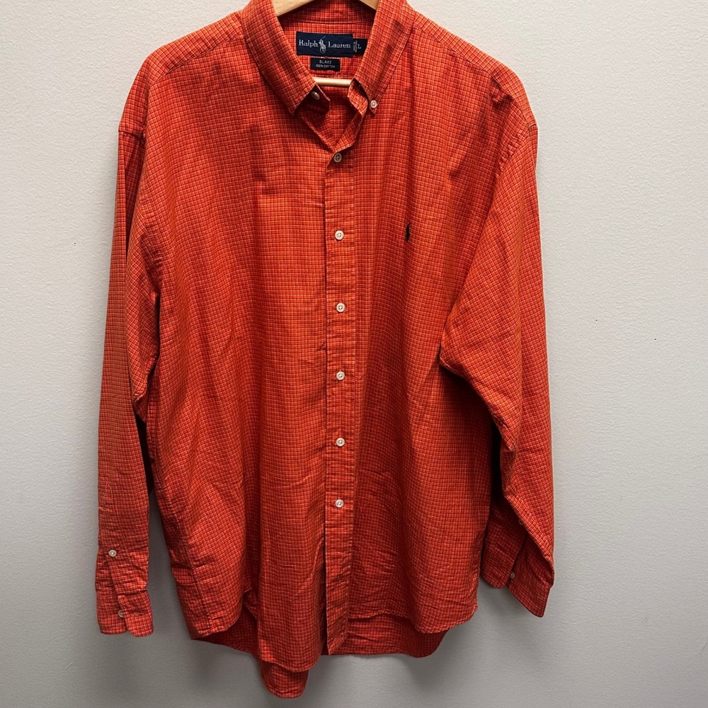 2- Ralph Lauren Button Down Blake Shirts Mens Large Micro Gingham Check Plaid - Picture 8 of 14